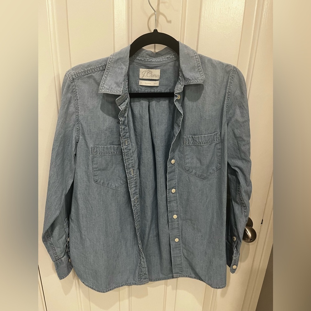J. Crew Blue Casual Button Down Shirt Relaxed Fit
